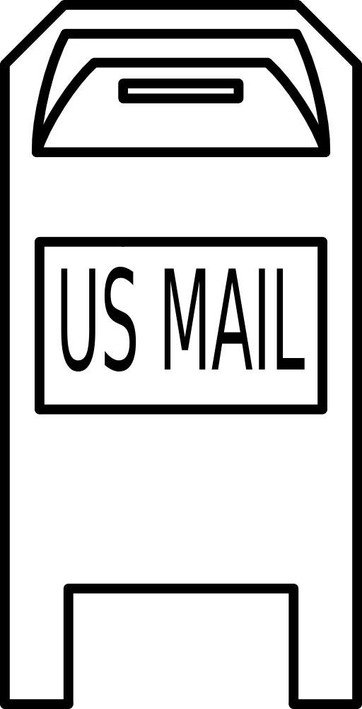 Download - Mailbox Clipart Black And White (512x1002)