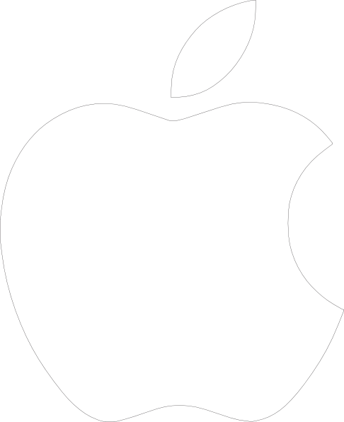 White Apple Logo On Black Background Clip Art - Apple Logo Weiß Png (486x596)