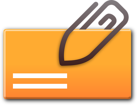 Attachment Mail Attachment Card Paperclip - Attachment Clipart (445x340)