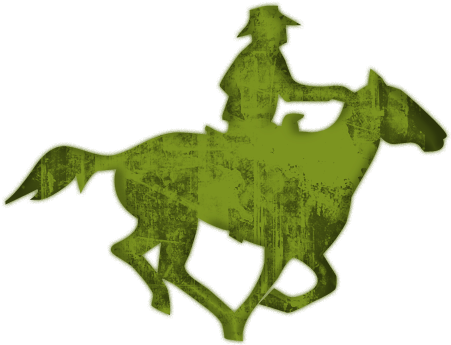 Green Horse Cliparts - Western Rider Oval Bumper Sticker (512x512)
