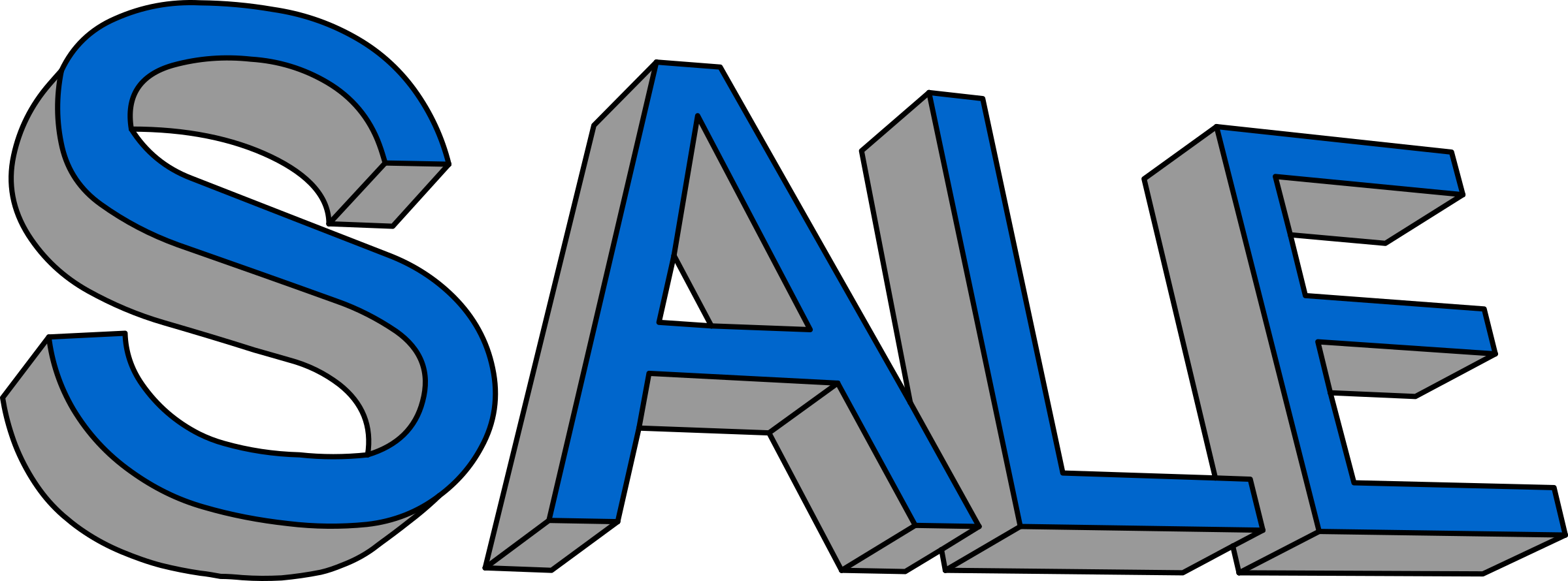 Sale In 3d - Sale Png Blue (2400x890)