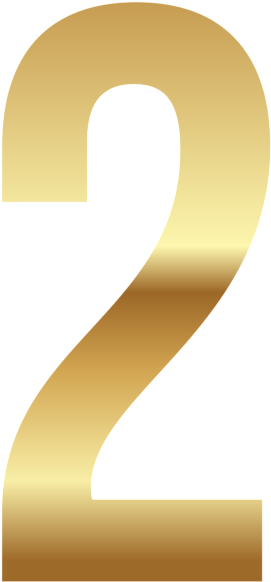 Golden Number, Number Two, Math Numbers, Clipart Images, - Golden Number 2 Png (292x600)