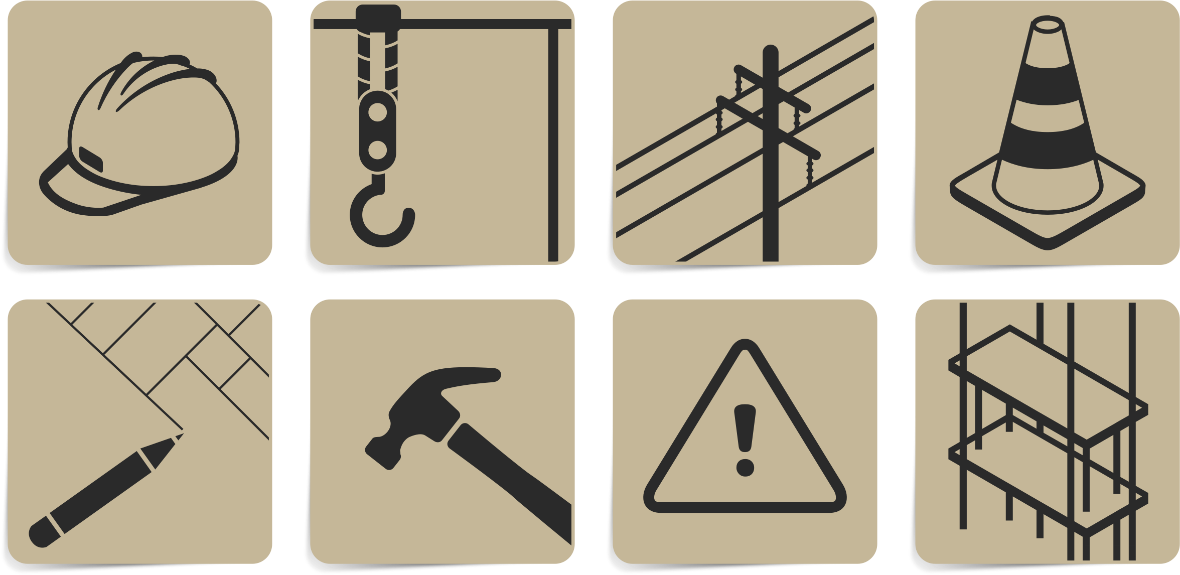 Construction Symbols - Infrastructure Clipart (2400x1199)