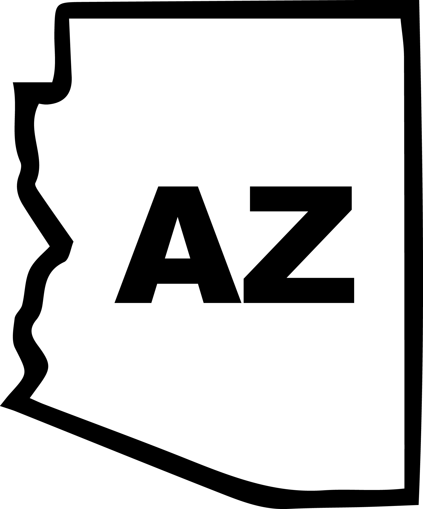 Az Outline Gallery - Arizona State Black And White (1800x2166)