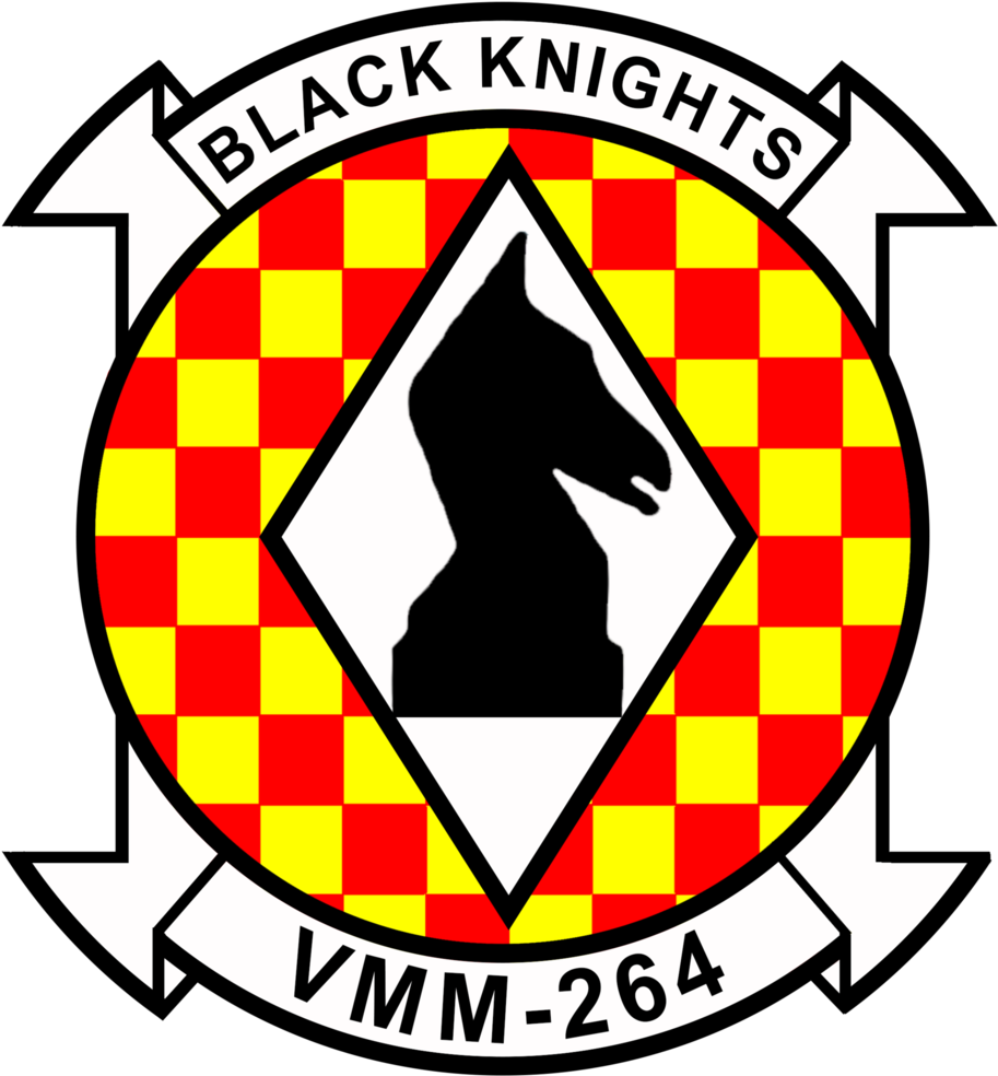 Usmc Vmm-264 Black Knights Sticker - Emblem (937x1024)