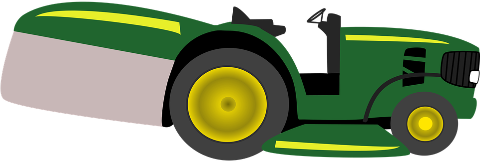 Gras, Rasen, Mechanik, Rasenmäher - Rasenmähertraktor Clipart (960x480)