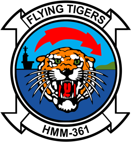 Usmc Hmm-361 Flying Tigers Sticker - Hmh 361 Flying Tigers (438x480)