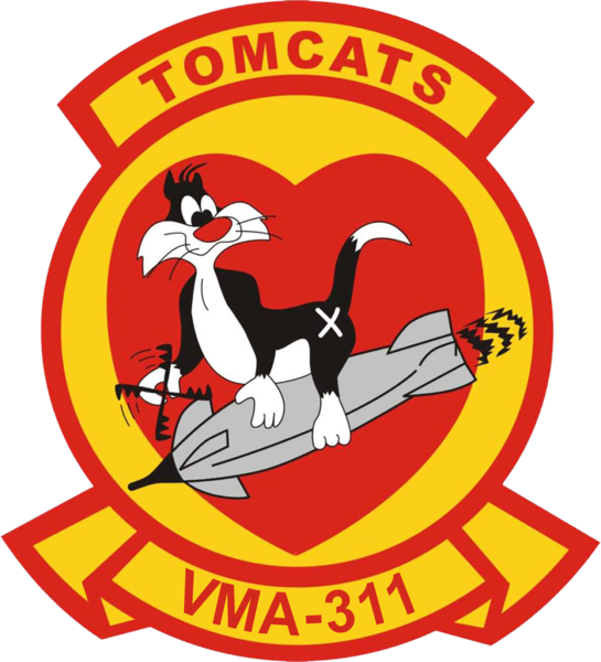 Usmc Vma-311 Tomcats Sticker Military, Law Enforcement - Vma 311 Tomcats (545x600)