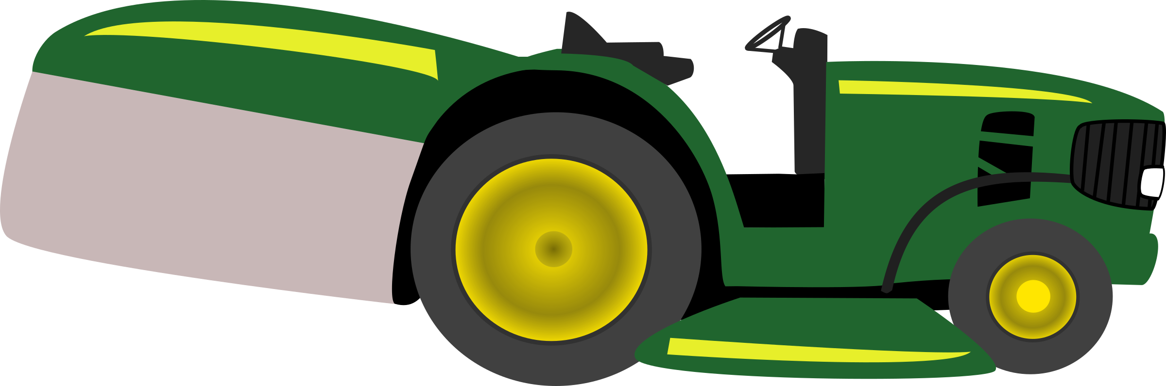Tractor Clipart Lawn Mower - Tractor John Deere Png (2400x796)