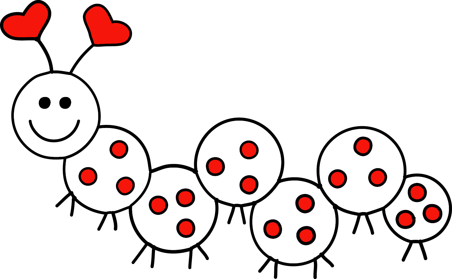 Here's Number Four- A Love Bug Caterpillar - Clip Art (1473x909)