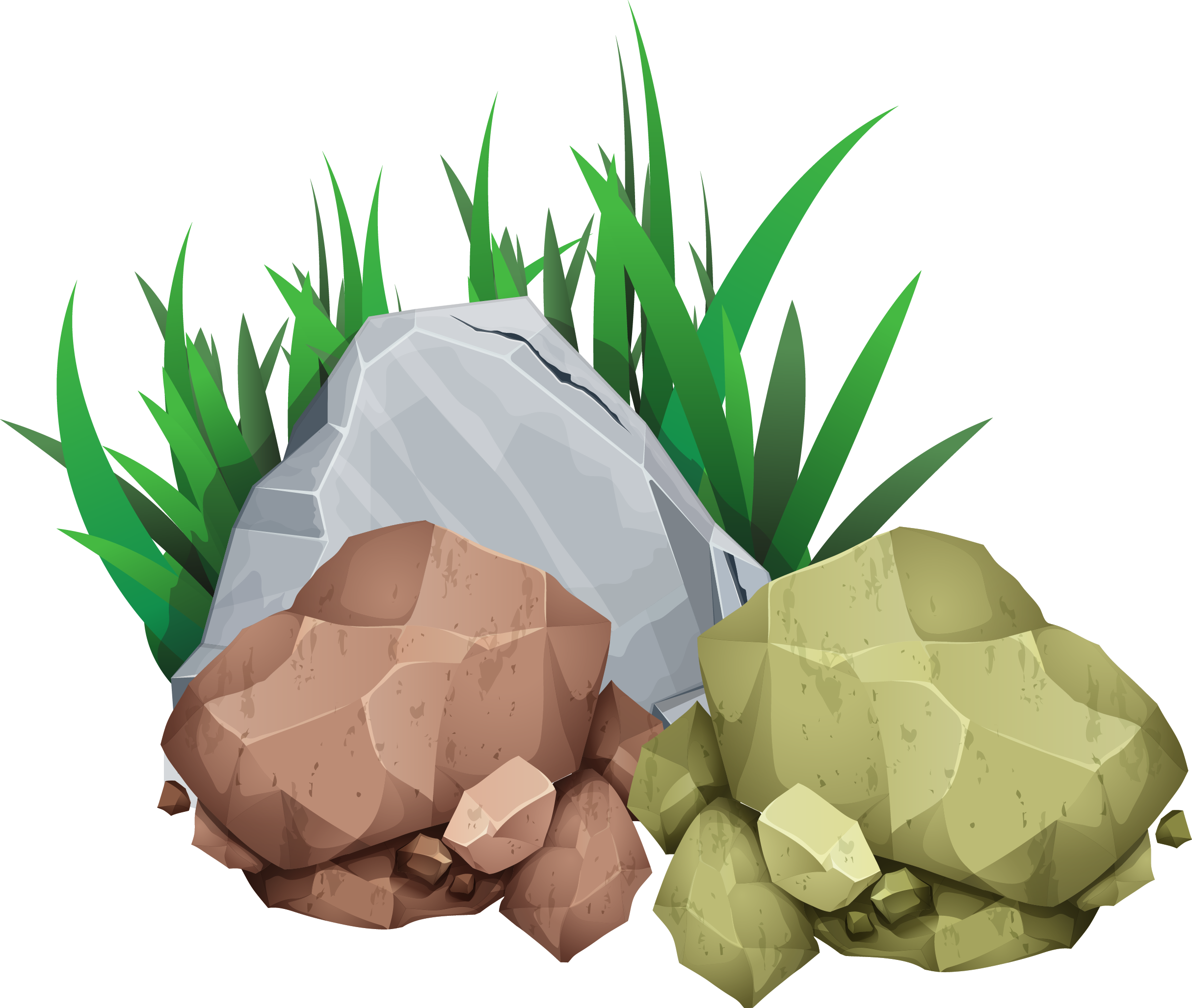 Rock Stone Clip Art - Clipart Of Grass And Rocks Png (2429x2056)