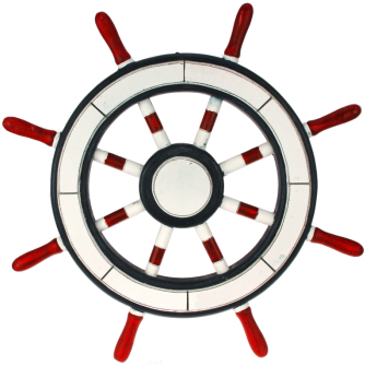 Steuerrad Holz Welcome Blau Weiß Rot Ø 42 Cm, T - Ship's Wheel (350x350)