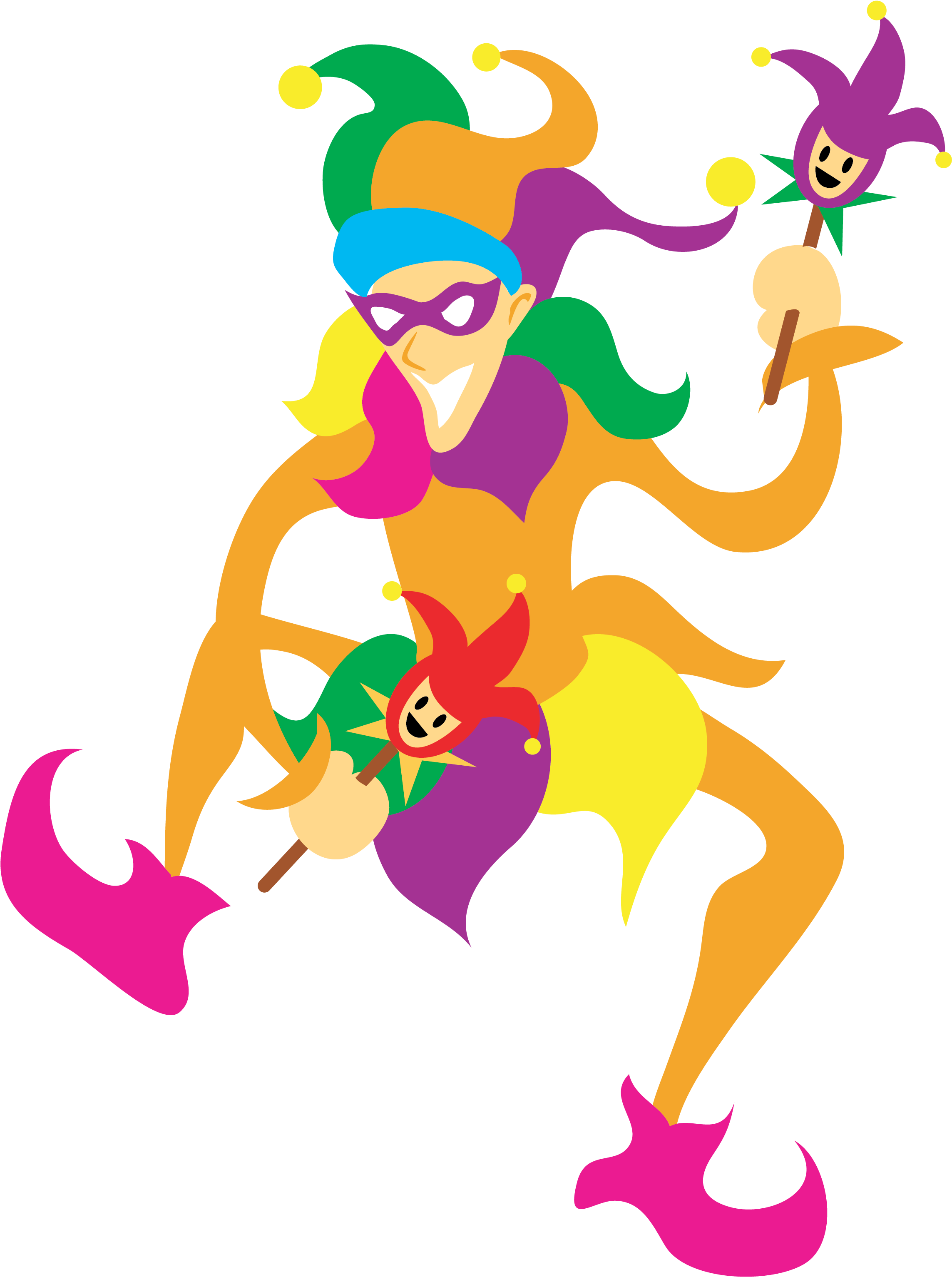 Mardi Gras Jester - Clip Art (2550x3300)