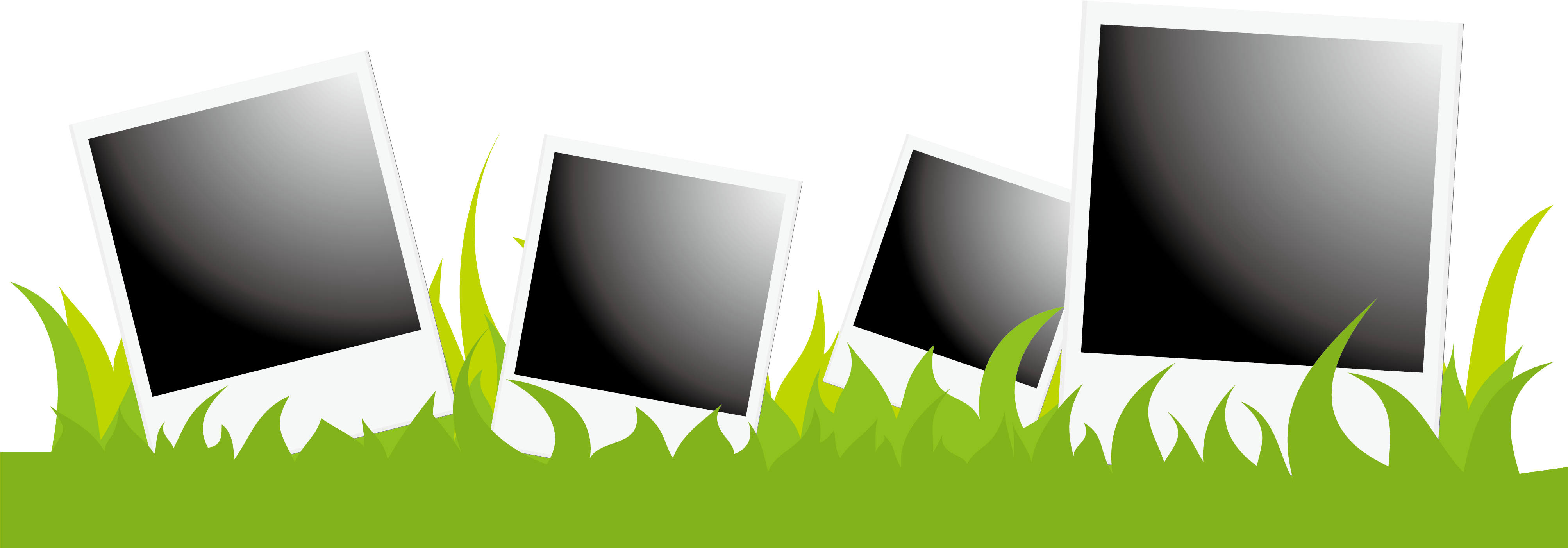 Instant Camera Clip Art - Polaroid Vector (4524x1799)