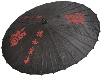 Schirm Nylon Schriftzeichen Schwarz Rot Ø 80 X H 55 - Character (350x350)