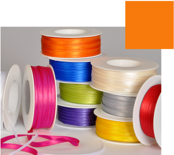 Doppelsatinband Orange 6mm X 50m - White (350x350)