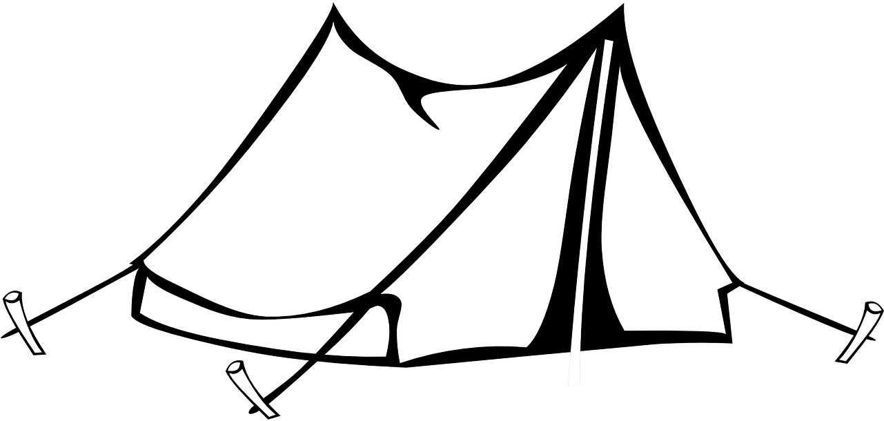 Sie Suchen Einen Zeltteppiche Für Ihr Vorzelt, Den - Black And White Camp Clipart (1280x640)