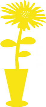 Metallblume Im Topf Gelb H110cm - Yellow (350x350)