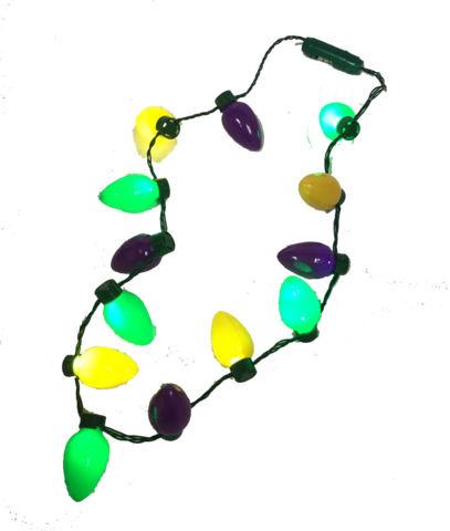 Led Mardi Gras Necklace 13 Bulbs - Led Mardi Gras Necklace 13 Bulbs (407x480)