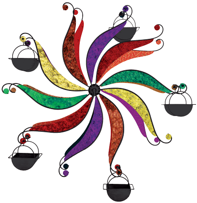 11100 Kinetic Multicolor Mardi Gras Ferris Feeder Garden - 11100 Kinetic Multicolor Mardi Gras Ferris Feeder Garden (400x413)
