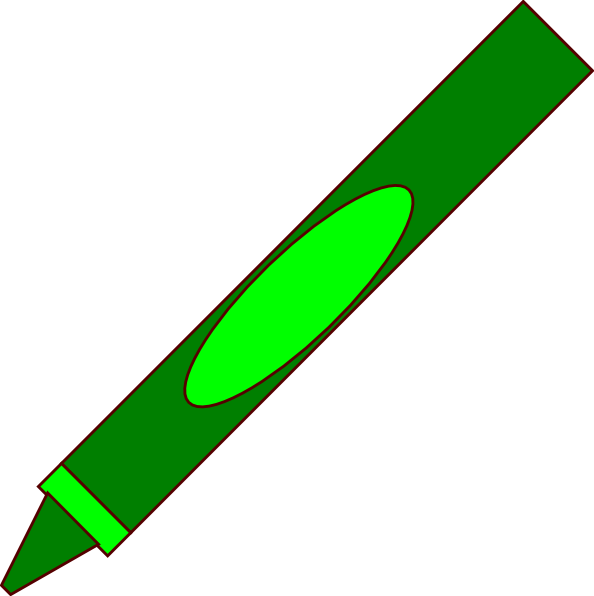 Crayon Clip Art Clipart - Crayon Green (594x596)
