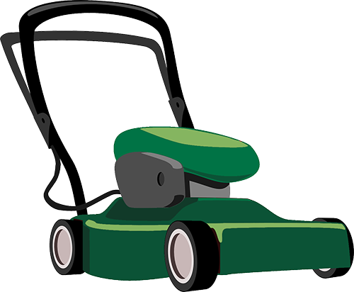 Lawn Mower Clipart Transparent - Transparent Background Lawn Mower Clipart (500x412)
