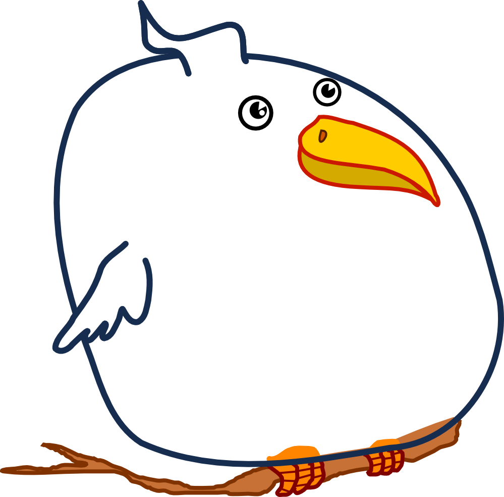 Fat Bird Black White Line Art 999px 82 - Fat Bird Png (999x984)