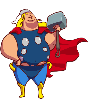 What If Superheros Let Themselves Go - Fat Superhero Png (400x504)