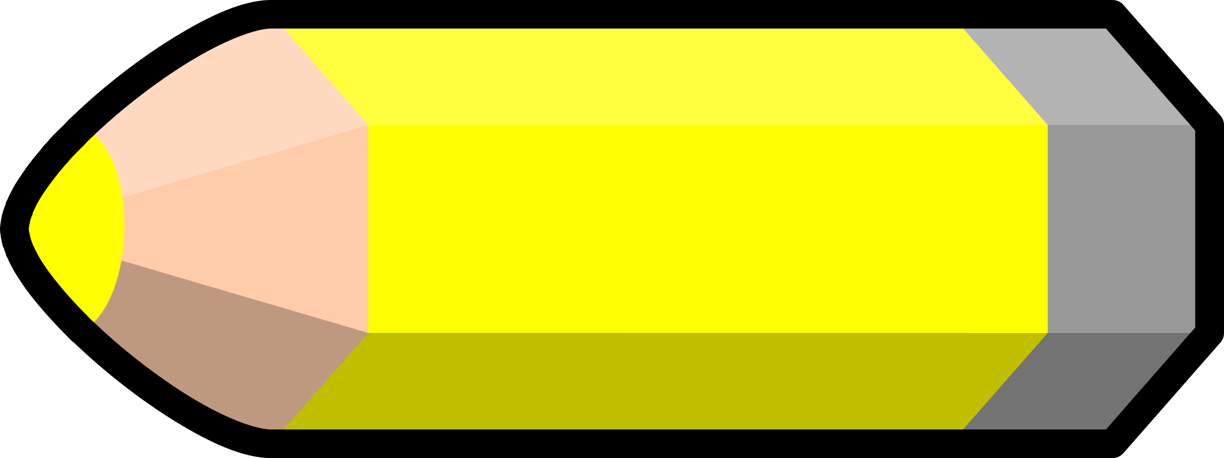 Yellow Pencil Clipart - Lapiz De Color Amarillo (2400x898)