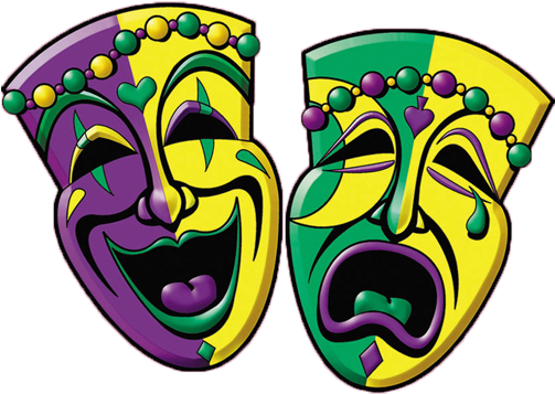 Mardi Gras Snacks - Mardi Gras Comedy Tragedy Masks (550x450)