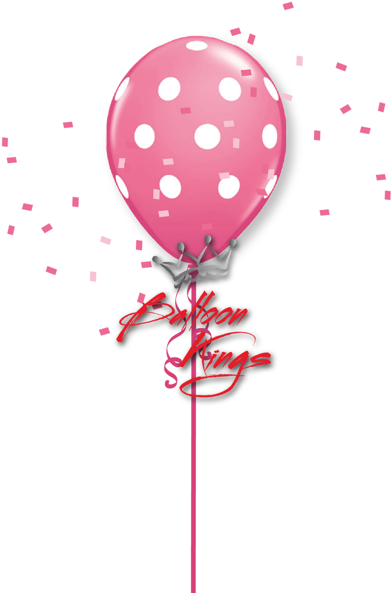 11in Rose Polka Dots - Pink Polka Dot Balloon Png (1080x1280)