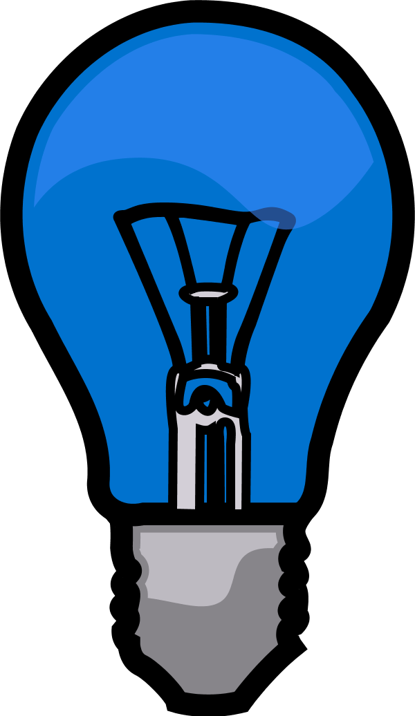 Light Bulb - Clip Art Blue Light Bulb (600x1036)