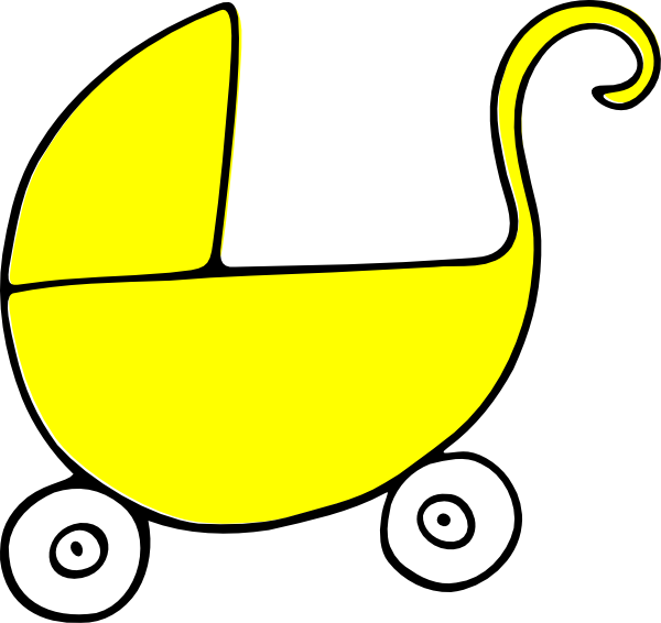 Baby Carriage Stroller Clip Art - Baby Shower Clip Art (600x566)