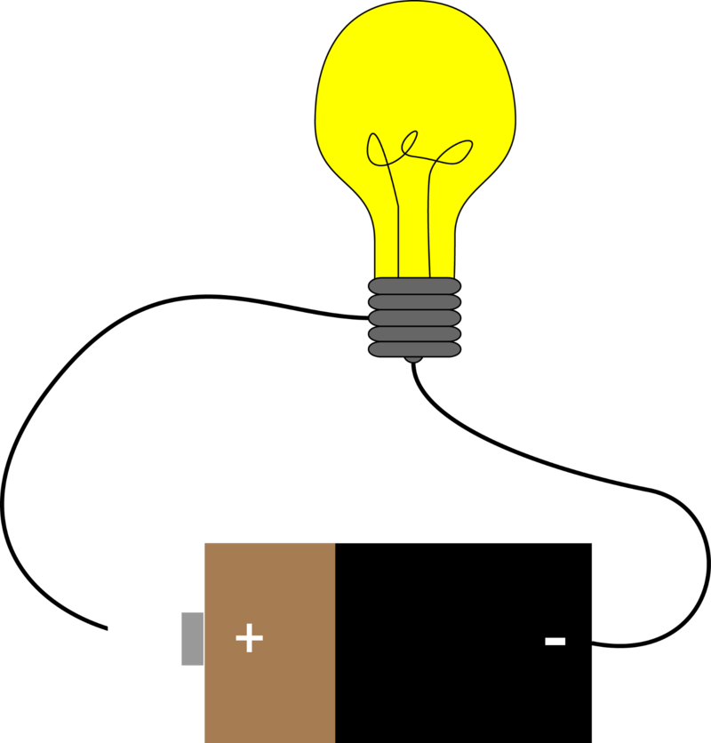 Bulb Clipart Electric Current - Battery And Light Bulb Circuit (800x836)