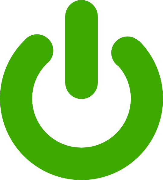 Green Power Button Png (540x596)