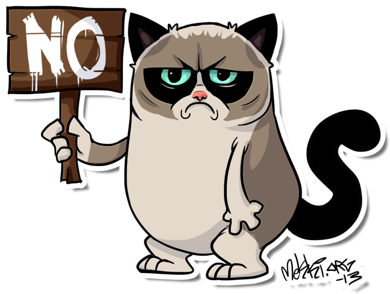 Grumpycat By Mekki On Deviantart - Grumpy Cat Cartoon (800x609)