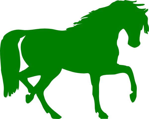 Green Horse Clip Art At Clker - Horse Silhouette Clip Art (600x481)