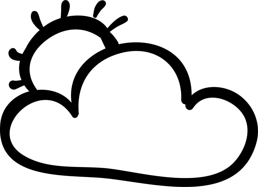 Cloud And Sun Hand Drawn Outlines Comments - Hand Drawn Cloud Png (980x710)