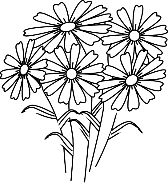 Coloring Book Flowers Clip Art At Clker Com Vector - Flowers Coloring Clipart (1175x1280)