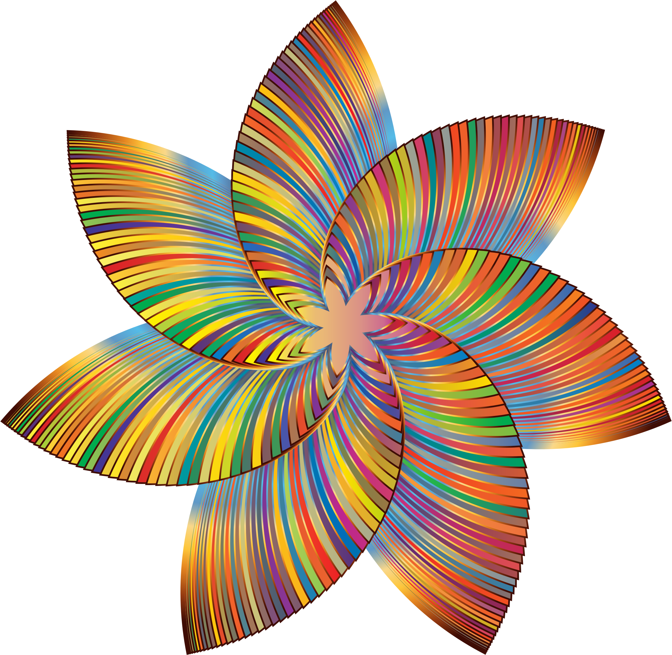 Line Drawing Colorful Flowers Clipart - Clip Art (2330x2271)