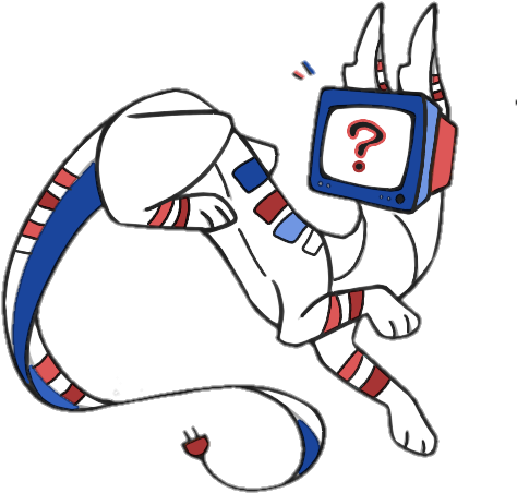 Red White And Blue Tv Cat - Cat (499x499)