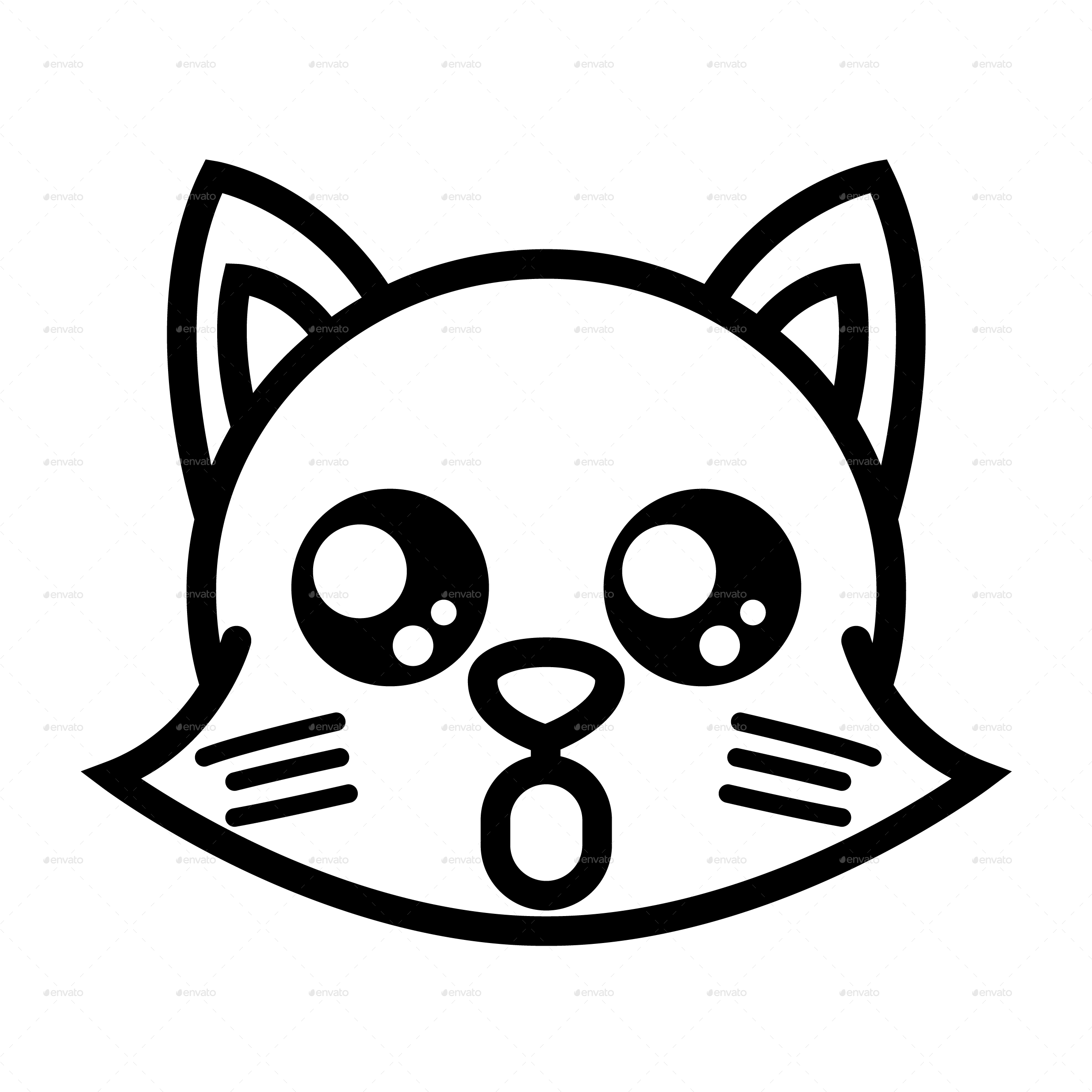 Outline Png/cat Funny Icon-06 - Line Art (2480x2480)