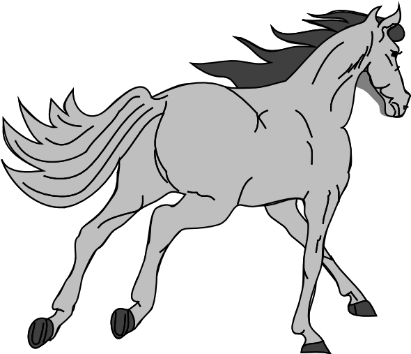 Gray Horse Clipart - Horse Clip Art Free (600x511)