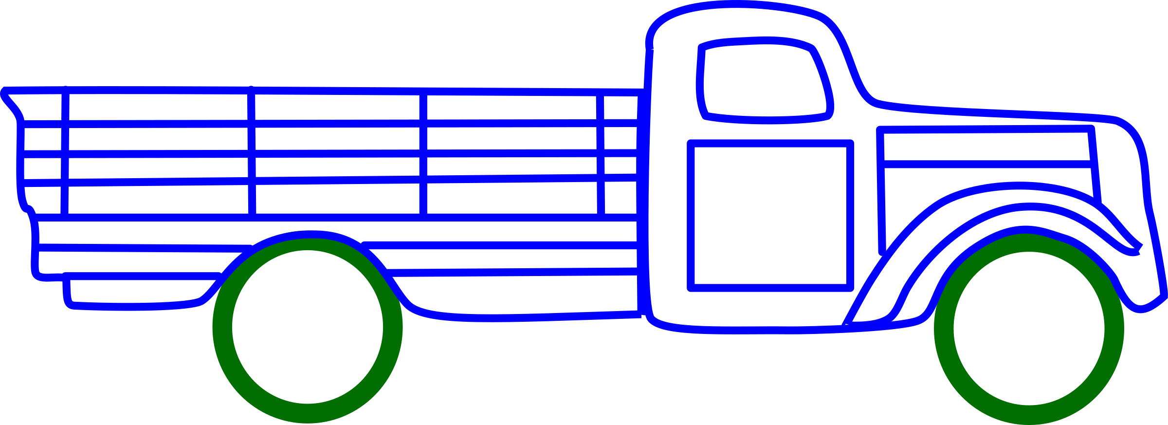 Truck Outline Hi - Clip Art (2400x873)