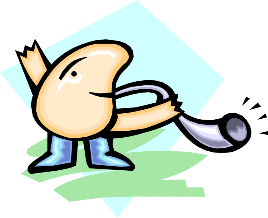 Blower Blows Vector Image Illustration Of His - Blower Blows Vector Image Illustration Of His (858x700)