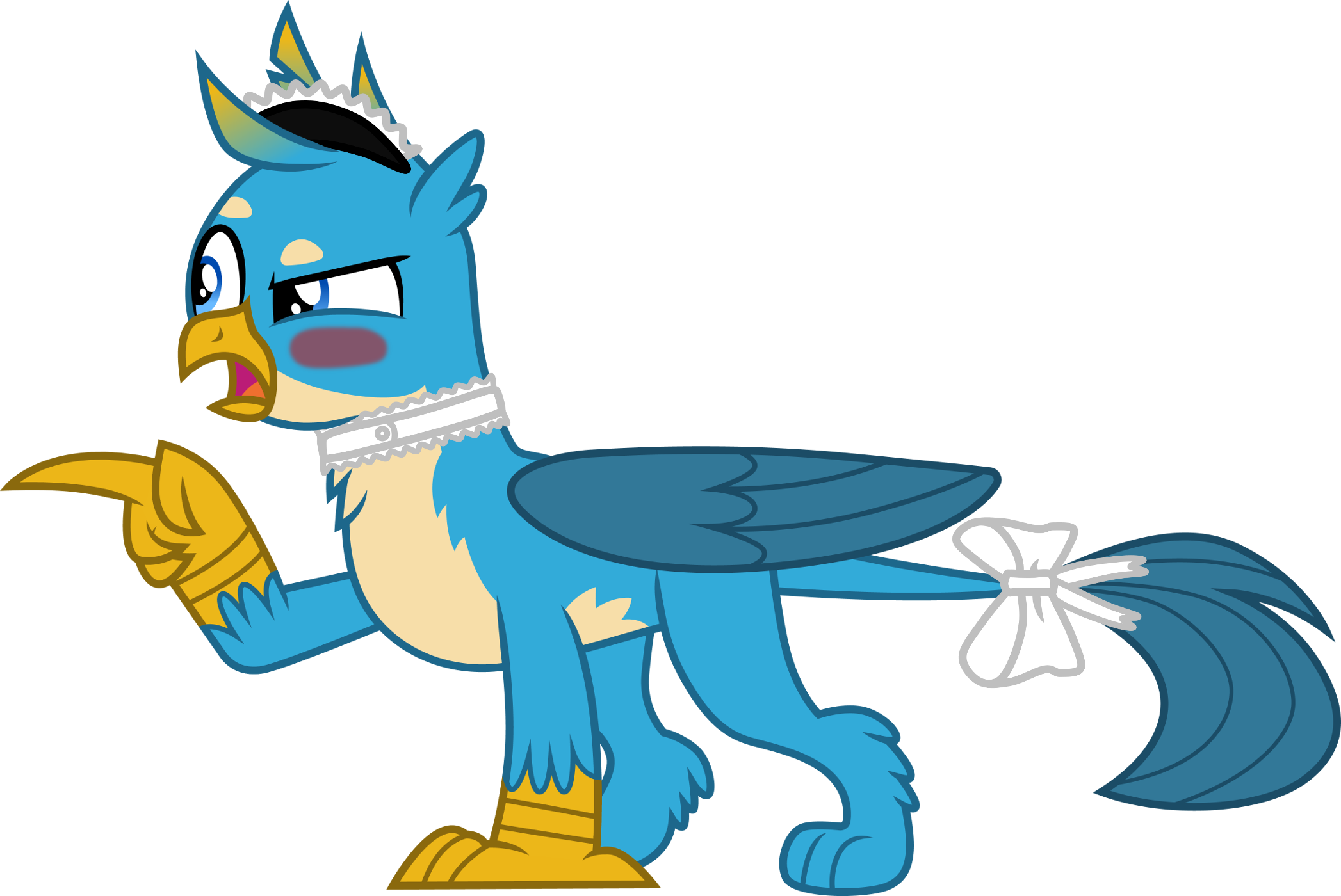 Embarrassed, Gallus, Griffon, Headdress, Maid, Male, - Embarrassed, Gallus, Griffon, Headdress, Maid, Male, (2094x1400)