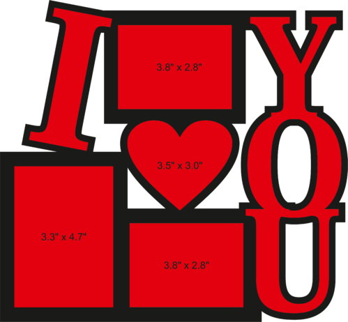 Black I Love You Photo Frame - Black I Love You Photo Frame (499x462)
