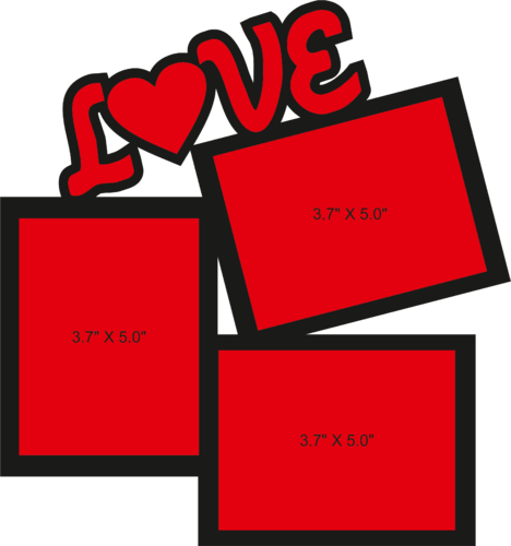 Black Love 3 Pic Photo Frame - Black Love 3 Pic Photo Frame (468x500)