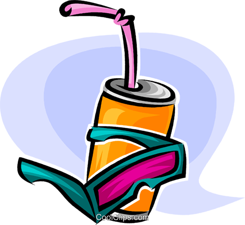 3-d Glasses And Pop Can Royalty Free Vector Clip Art - 3-d Glasses And Pop Can Royalty Free Vector Clip Art (480x440)