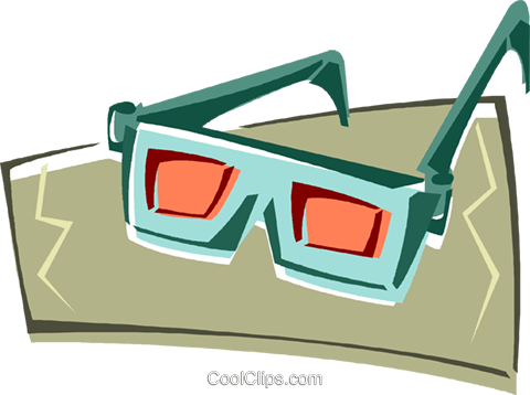 3-d Glasses Royalty Free Vector Clip Art Illustration - 3-d Glasses Royalty Free Vector Clip Art Illustration (480x358)